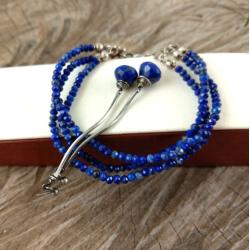 niebieski,z lapisem - Komplety - Biżuteria